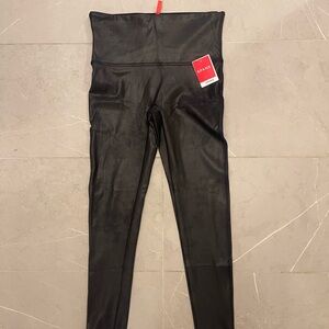 SPANX Black Faux Leather Leggings